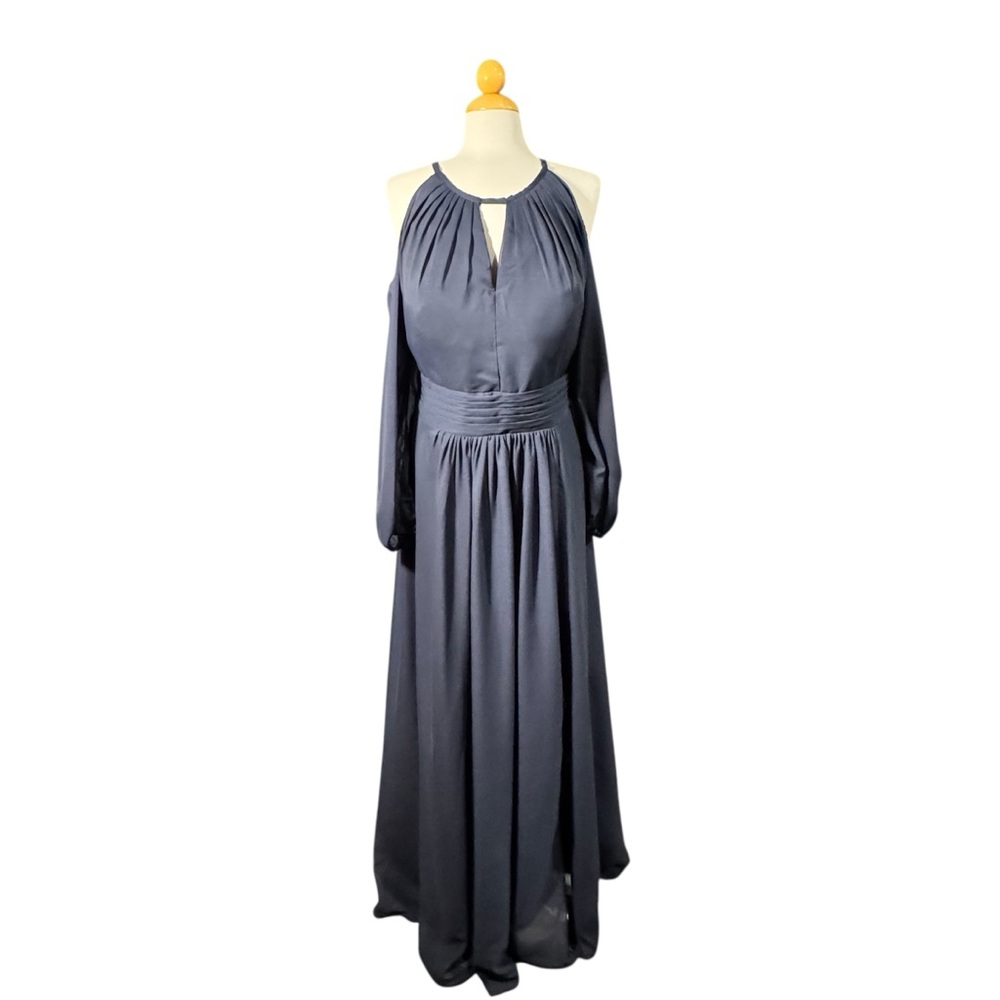 NWOT Midnight Navy Halter Gown